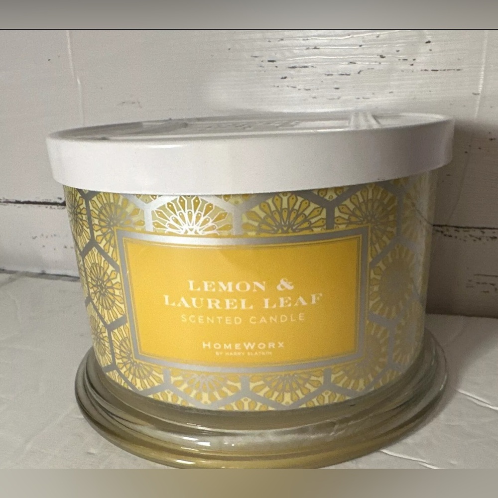 Lemon & Laurel Leaf Scented Candle HomeWorx by Harry Slatkin